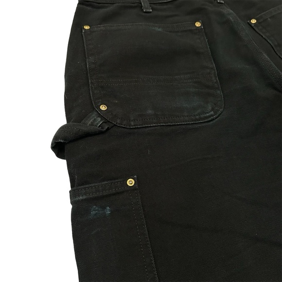 Vintage Carhartt 34x28 Original Fit Double Knees B01 BLK Black - Picture 4 of 6